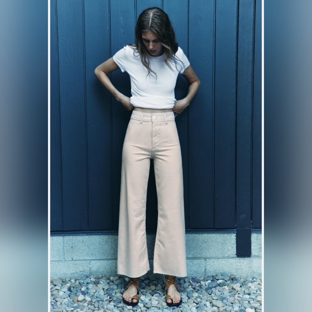 Zara Marina Straight Leg Pants Size 4 Color White
